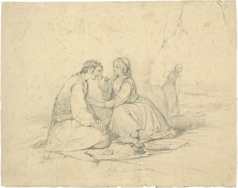 Domenico Morelli (attr. A) - Due Figure in Costume