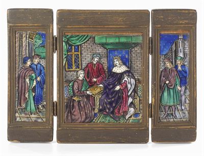 Trittico in Smalto Limoges