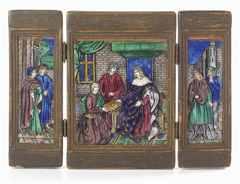 Trittico in Smalto Limoges
