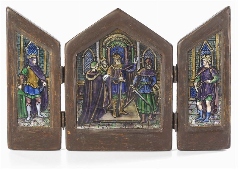 Trittico in Smalto Limoges