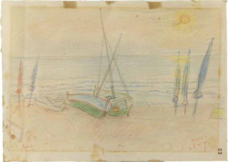 Moses Levy - Barche sulla Spiaggia