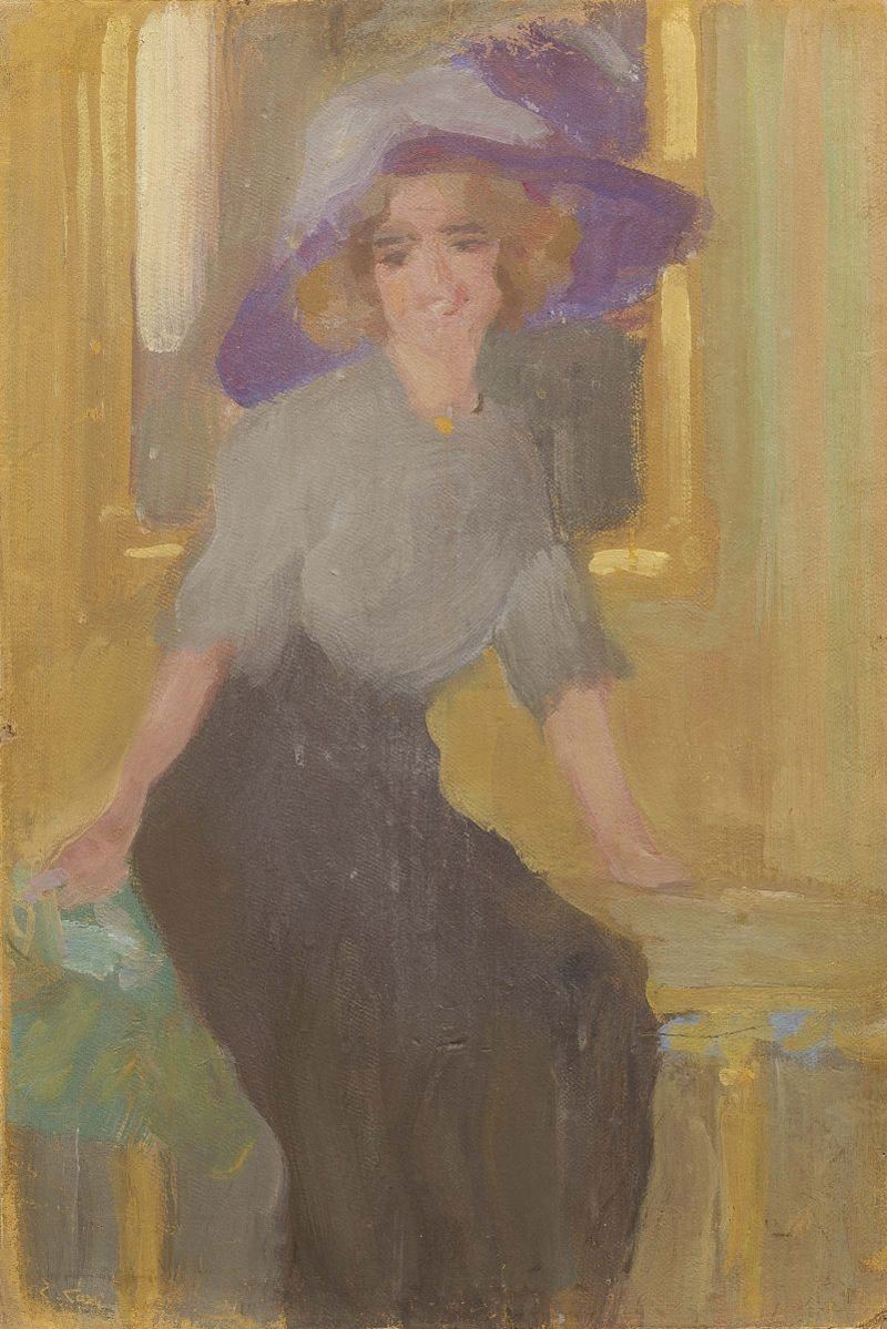 Carlo Corsi - Ragazza con Cappello