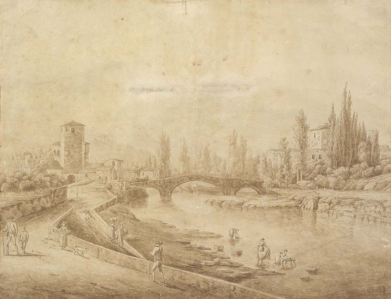 Scuola Toscana del XVII Secolo - Veduta di Campi Bisenzio