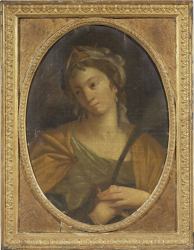 Scuola Emiliana del XVII Secolo - Santa con Palma del Martirio (santa Caterina D'alessandria)