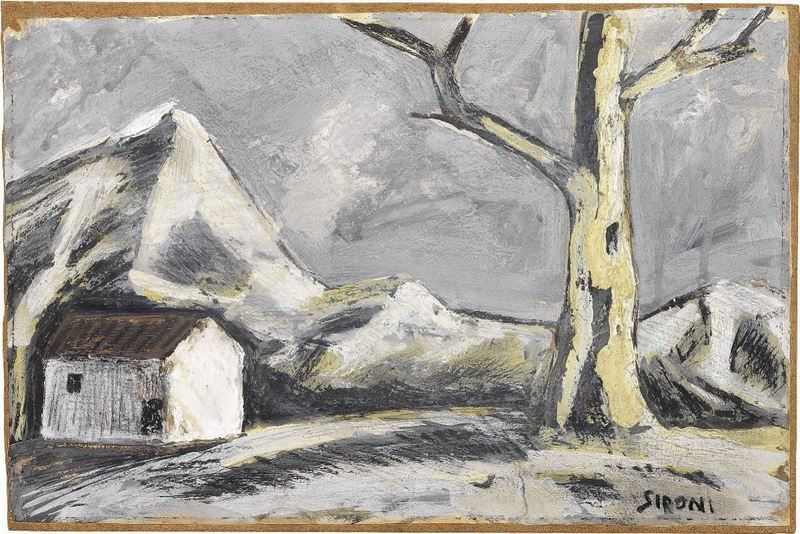 Mario Sironi - Paesaggio con Albero e Casa