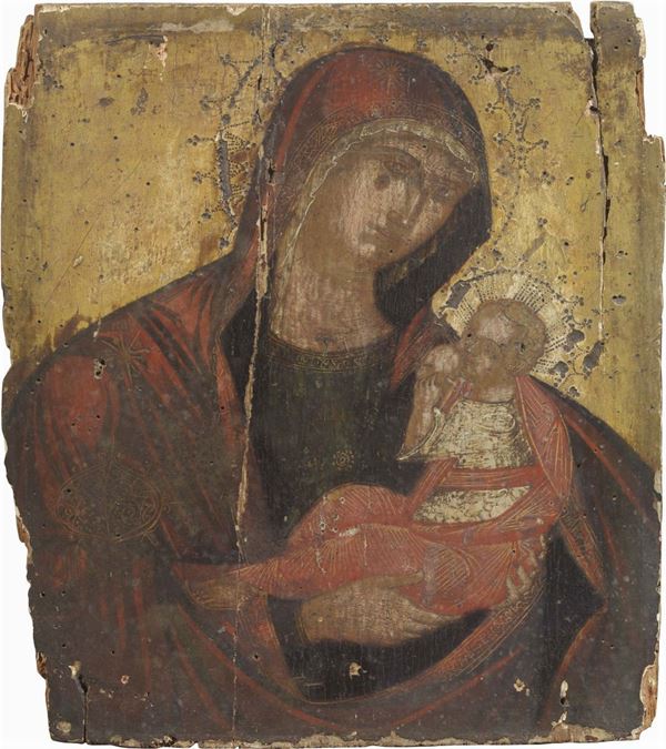 Scuola veneto-dalmata del XVII secolo - Madonna del latte col Bambino