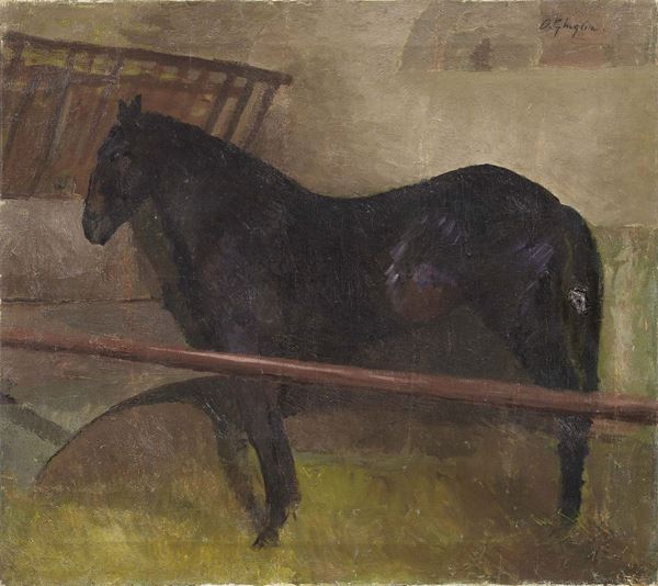 Oscar Ghiglia - Cavallo nella stalla