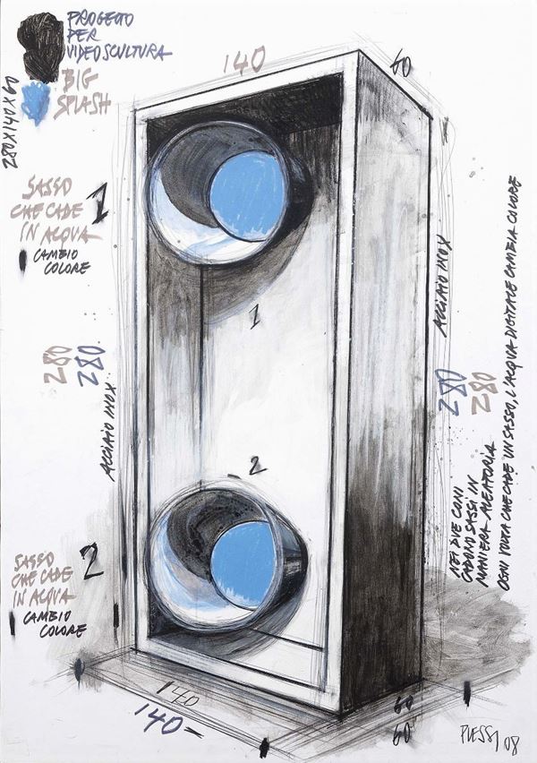 Fabrizio Plessi - Progetto per videoscultura Big Splash