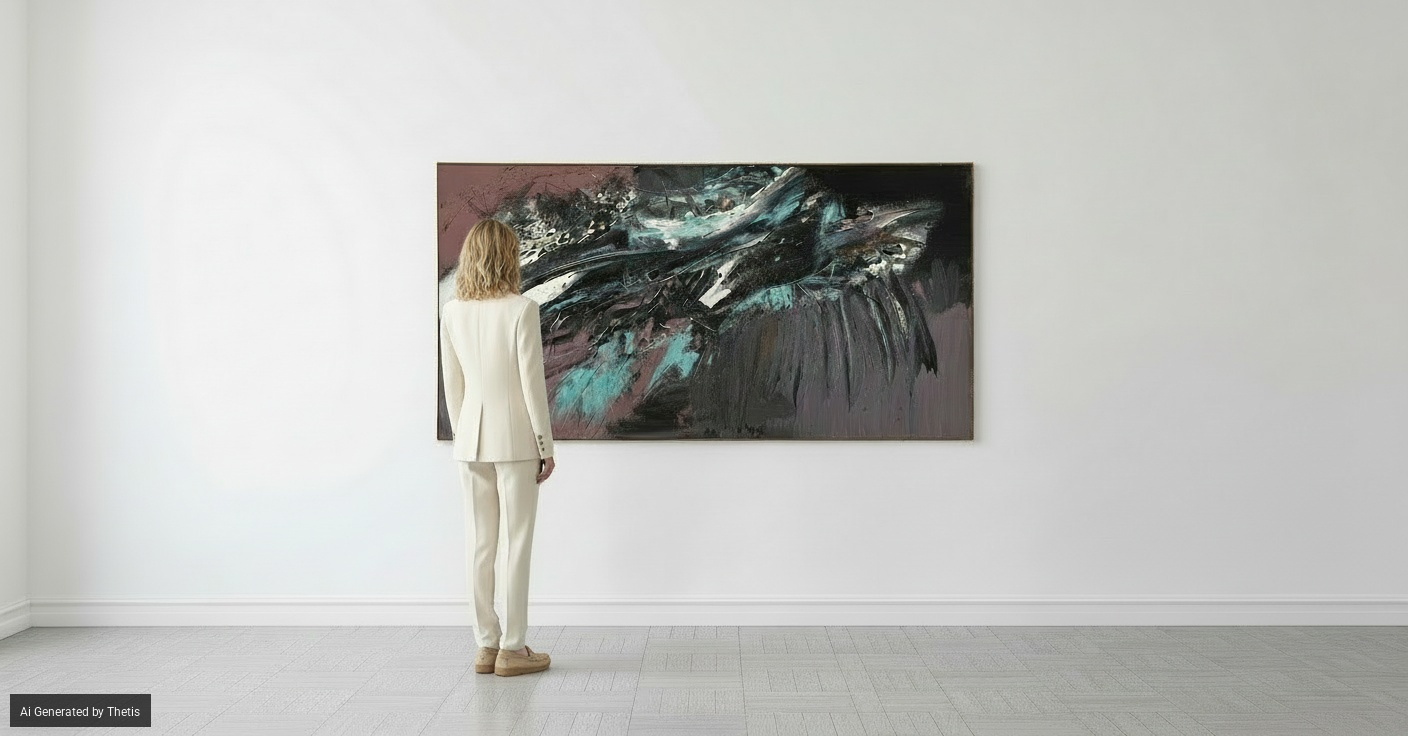 Mattia Moreni - Paesaggio, olio su tela