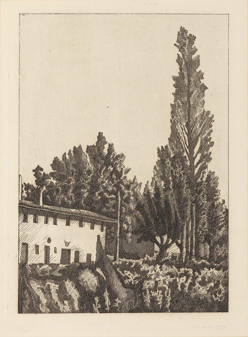 Giorgio Morandi - Paesaggio con il Grande Pioppo