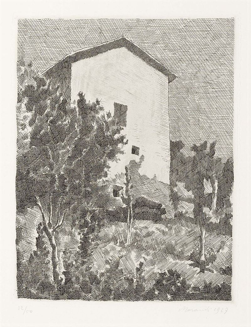 Giorgio Morandi - Paesaggio (casa a Grizzana)