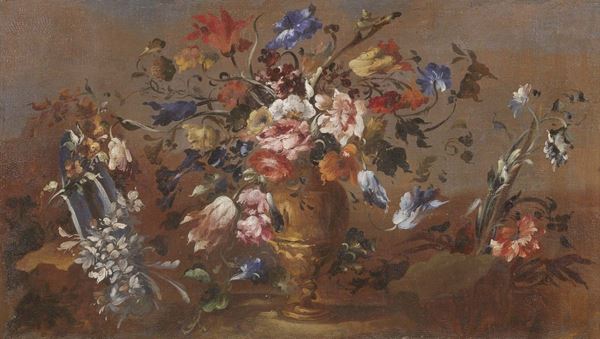 Maestro dei fiori guardeschi (attr. a) - Natura morta con fiori e vaso