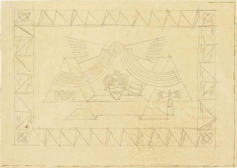 Fortunato Depero - Christmas Greetings (studio per Cartolina)