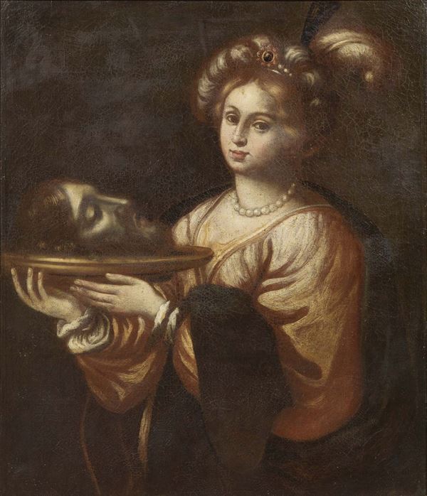 Scuola veneta fine XVII secolo - Salomè con la testa del Battista