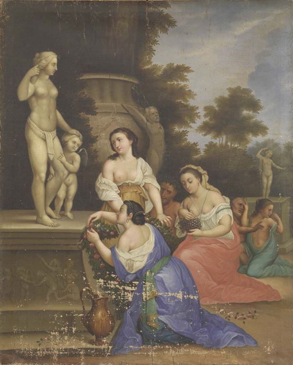 Scuola francese del XIX secolo - «Omaggio a Venere» e «Allegoria dell'amore»