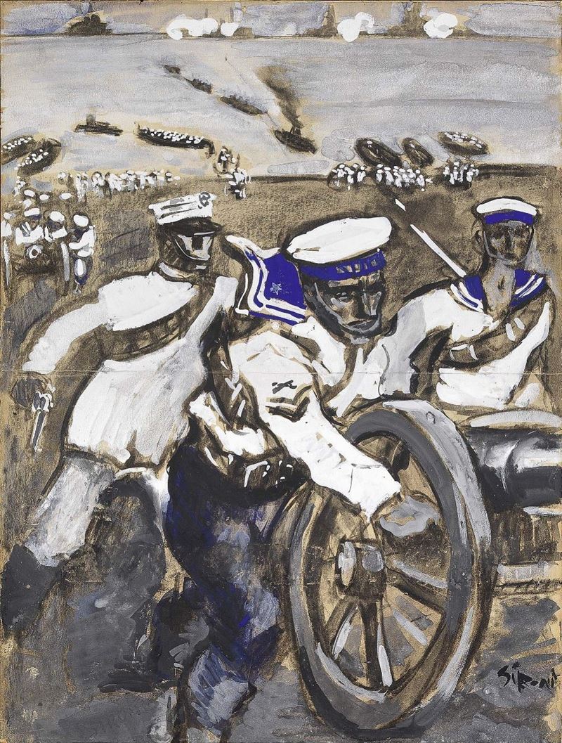 Mario Sironi - Lo Sbarco - Copertina per «gli Avvenimenti»