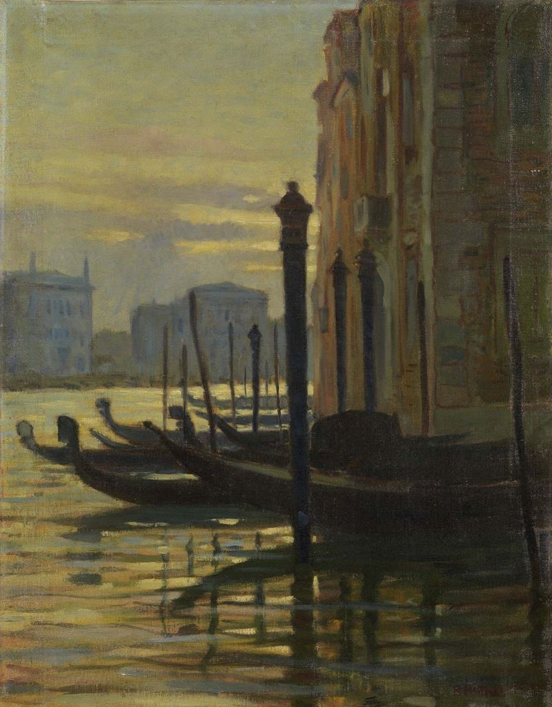 Renato Natali - Gondole in Laguna