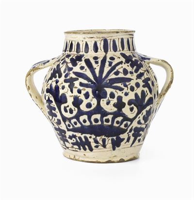 Raro Vaso Biansato in Maiolica