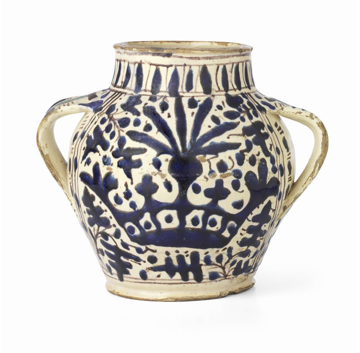 Raro Vaso Biansato in Maiolica