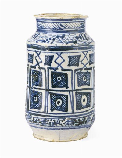 Importante Albarello "pseudocufico" in Maiolica