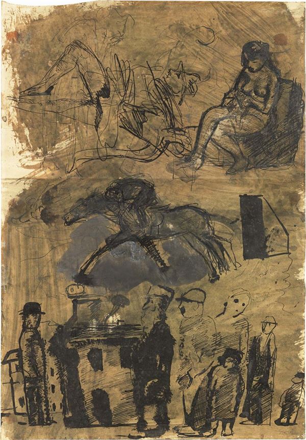 Mario Sironi - Composizione con cavallo