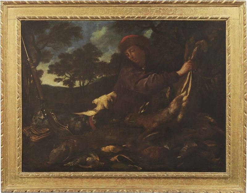 Scuola Italia Settentrionale Fine XVII Secolo - «natura Morta con Pescatore» e «natura Morta con ...