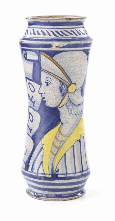 Grande Albarello in Maiolica Policroma