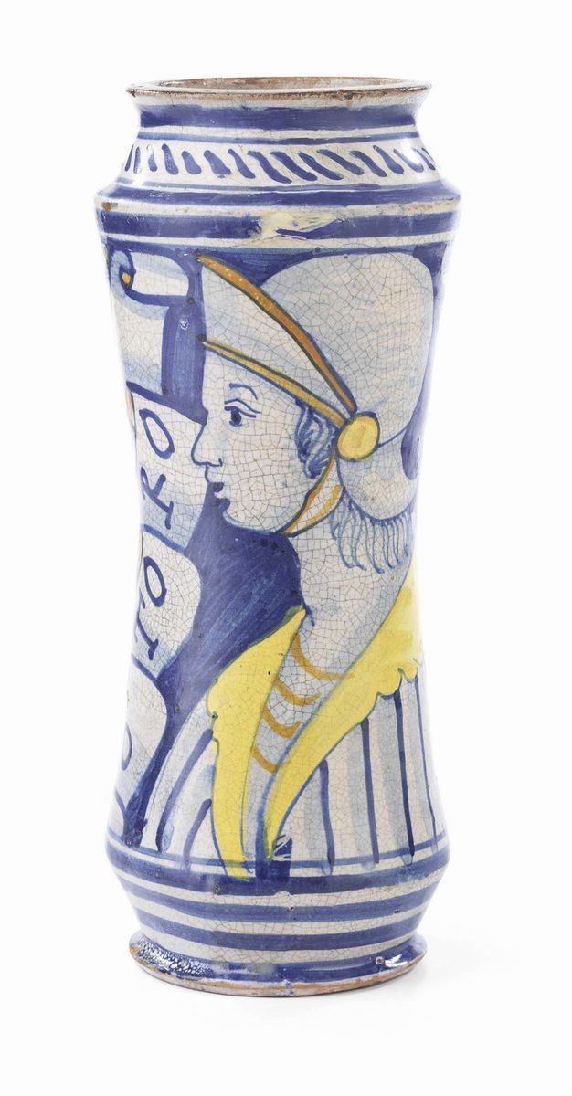 Grande Albarello in Maiolica Policroma