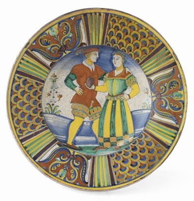 Grande Piatto in Maiolica Policroma