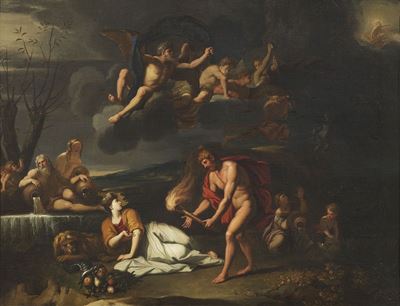 Allegoria con Divinità Fluviali e Apollo sul Carro del Sole