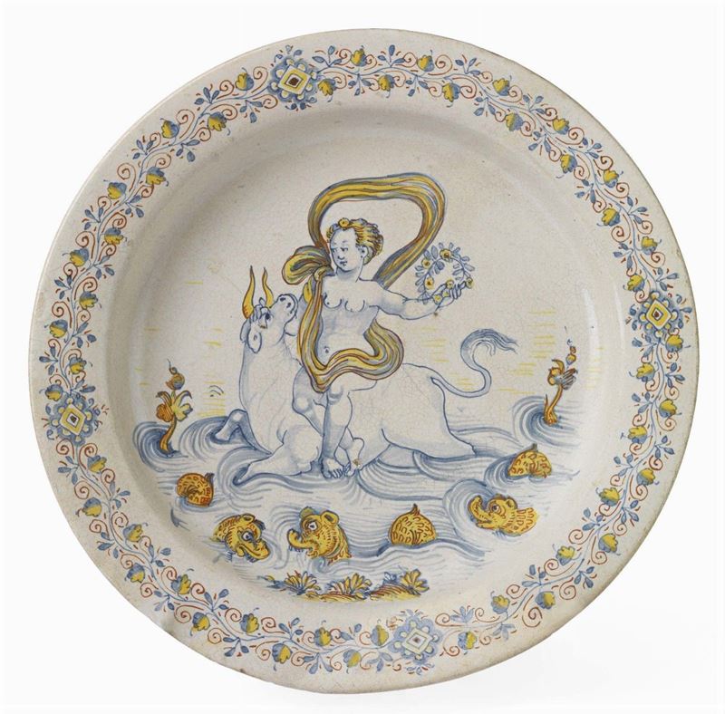 Importante Istoriato "compendiario" Derutese in Maiolica