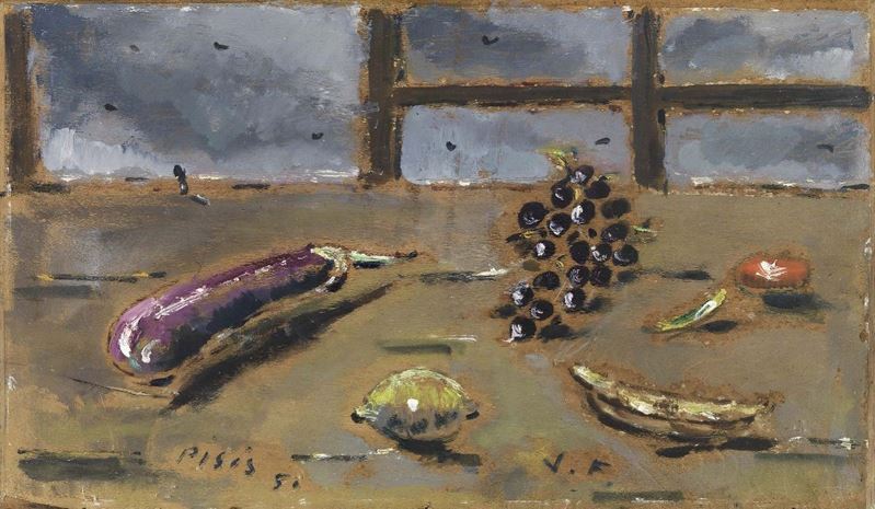 Filippo De Pisis - Natura Morta nella Serra (la Melanzana)