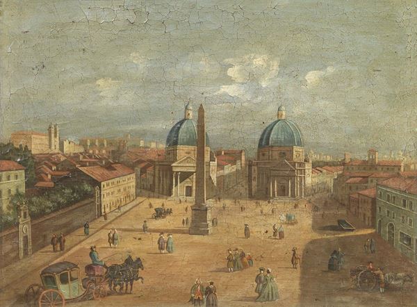 Ignoto del XIX secolo - «Santa Maria del Popolo», «Il Campidoglio» e «Veduta di Venezia con il Canal Grande e Punta della Dogana»