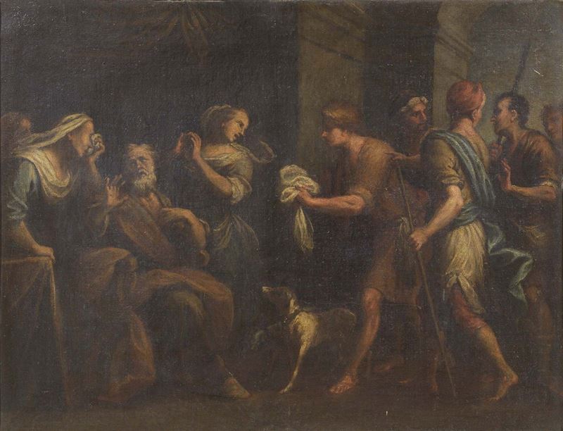 Andrea Meldolla Detto Schiavone (ambito Di) - I Fratelli di Giuseppe Mostrano a Giacobbe una Tuni...