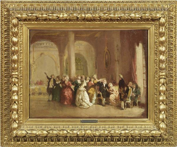 Annibale Gatti - «Franklin incoronato a Parigi» (recto) e «Processione del Corpus Domini alla Villa Le Rose» (verso)