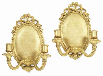 Coppia di Appliques in Bronzo Dorato Carlo X