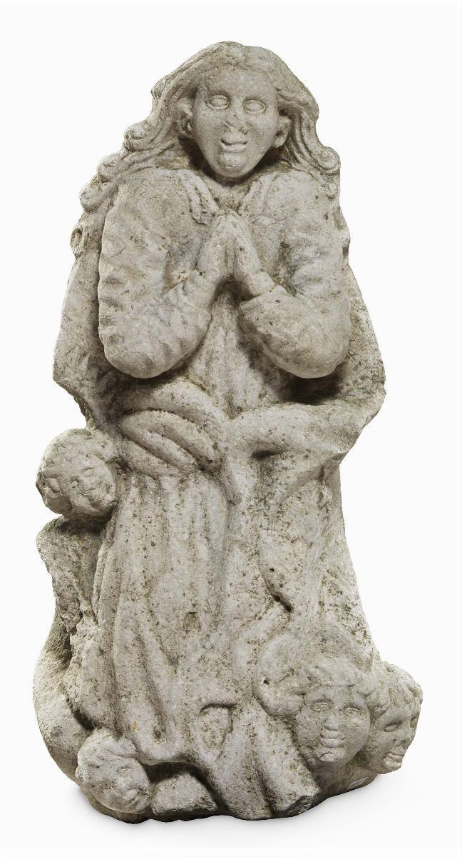 Santa coronata con cherubini