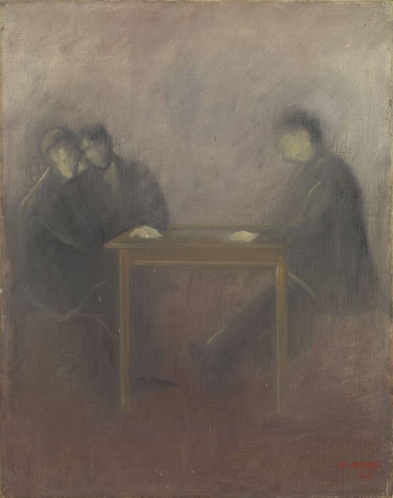Ottone Rosai - Interno con Figure