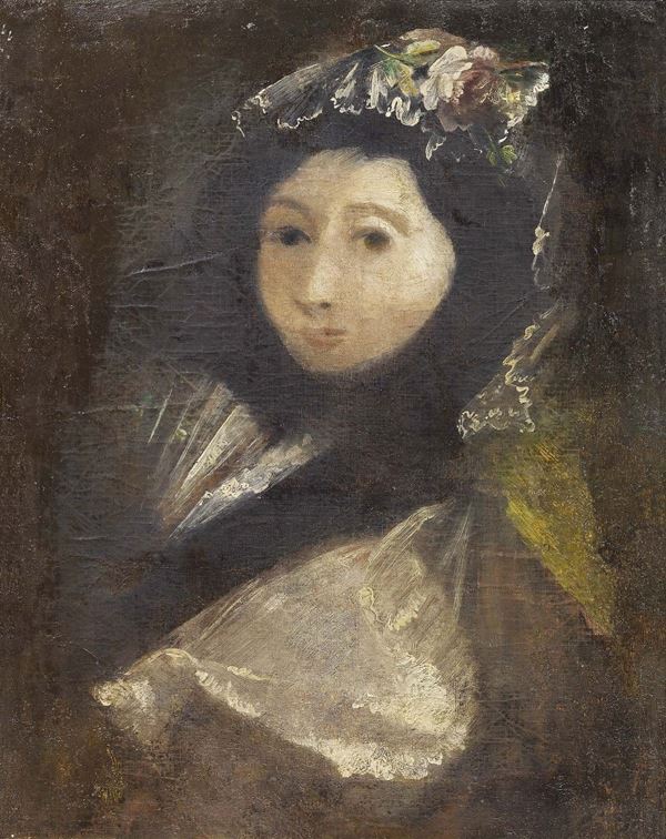 Scuola spagnola del XIX secolo : La nana  - Olio su tela - Auction ARTE MODERNA E CONTEMPORANEA - Casa d'aste Farsettiarte