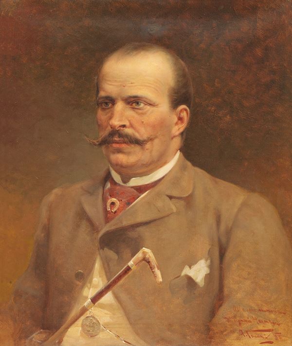 Alfredo Tominz : Ritratto maschile  (1895)  - Olio su tela - Asta ARTE MODERNA E CONTEMPORANEA - Casa d'aste Farsettiarte