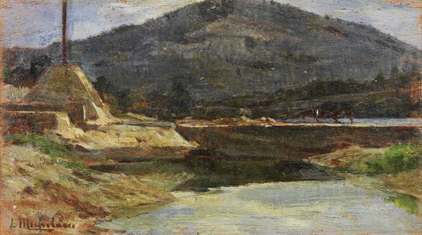 Luigi Michelacci : Veduta di fiume  - Olio su tavola - Auction ARTE MODERNA E CONTEMPORANEA - Casa d'aste Farsettiarte