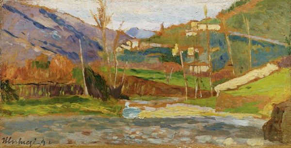 Ulvi Liegi : Paesaggio  (1891)  - Olio su tavoletta - Asta ARTE MODERNA E CONTEMPORANEA - Casa d'aste Farsettiarte