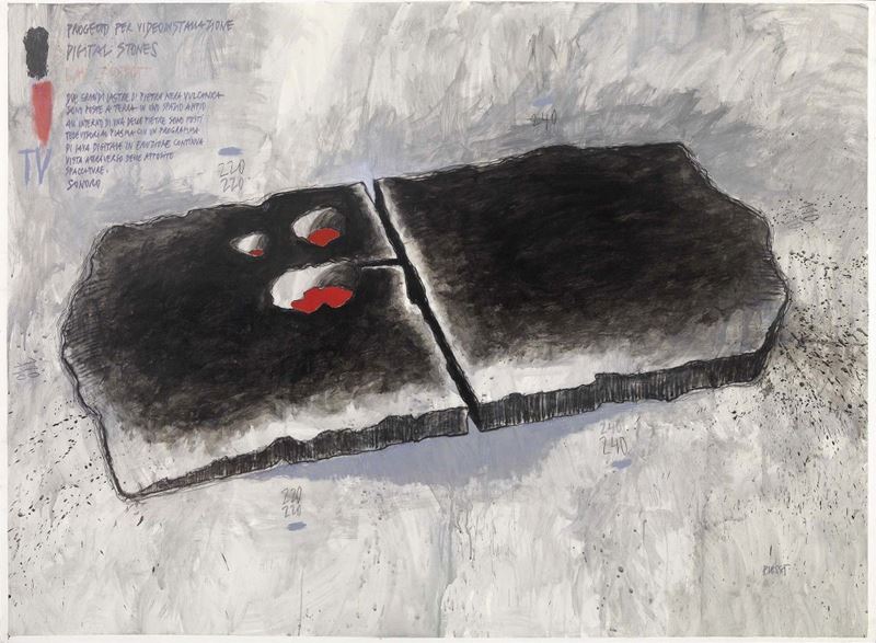 Fabrizio Plessi - Progetto per Videoinstallazione Digital Stones, Lava Project