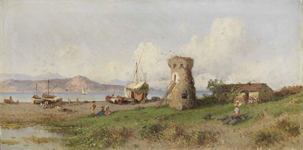Alessandro La Volpe : Paesaggio  (1886)  - Olio su tela - Auction ARTE MODERNA E CONTEMPORANEA - Casa d'aste Farsettiarte
