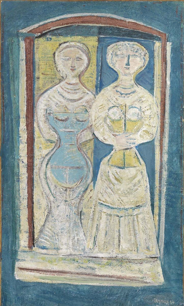 Massimo Campigli - Due Donne sulla Porta