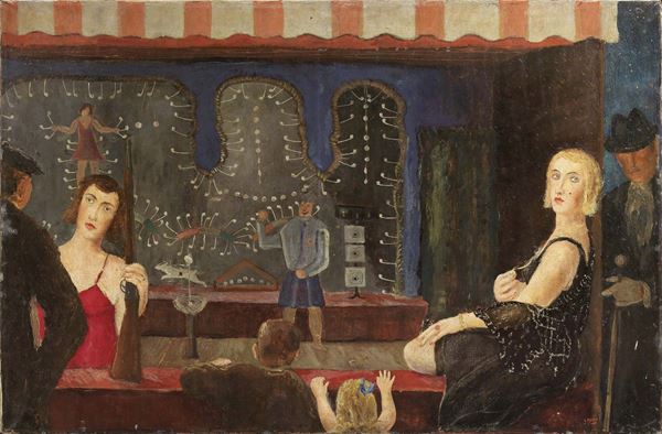 Guido Peyron : Il tiro a segno  (1934-35)  - Olio su tela - Auction ARTE MODERNA E CONTEMPORANEA - Casa d'aste Farsettiarte