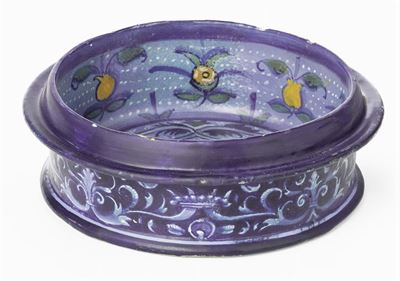 Pisside Circolare in Maiolica Policroma