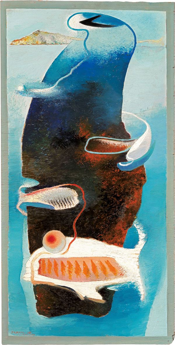 Enrico Prampolini : Natura aerodinamica  (1932 ca.)  - Olio su tavola - Asta Arte Moderna - Casa d'aste Farsettiarte