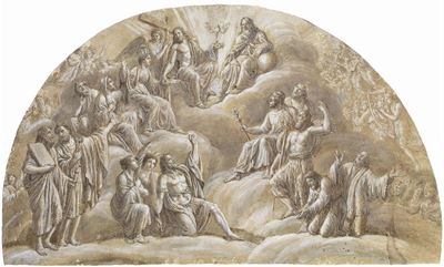 Trionfo di Cristo con Padreterno e Santi