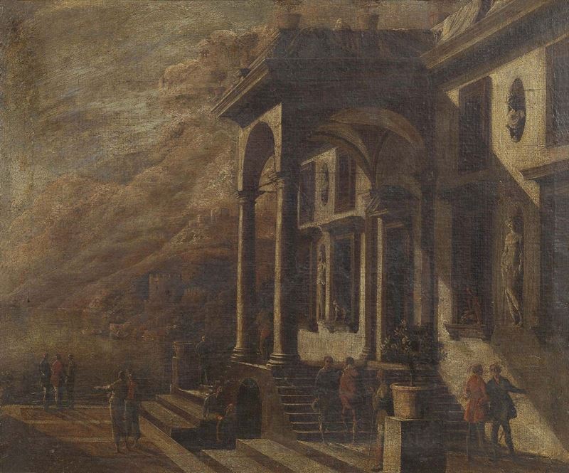 Seguace di Viviano Codazzi - Architettura con Figure